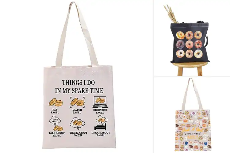 Detailed view of 10 Best Bagel Print Canvas Bags for Style & Durability