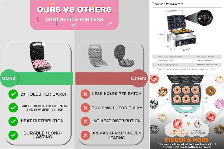 Detailed view of 10 Best Electric Donut Maker For Parties